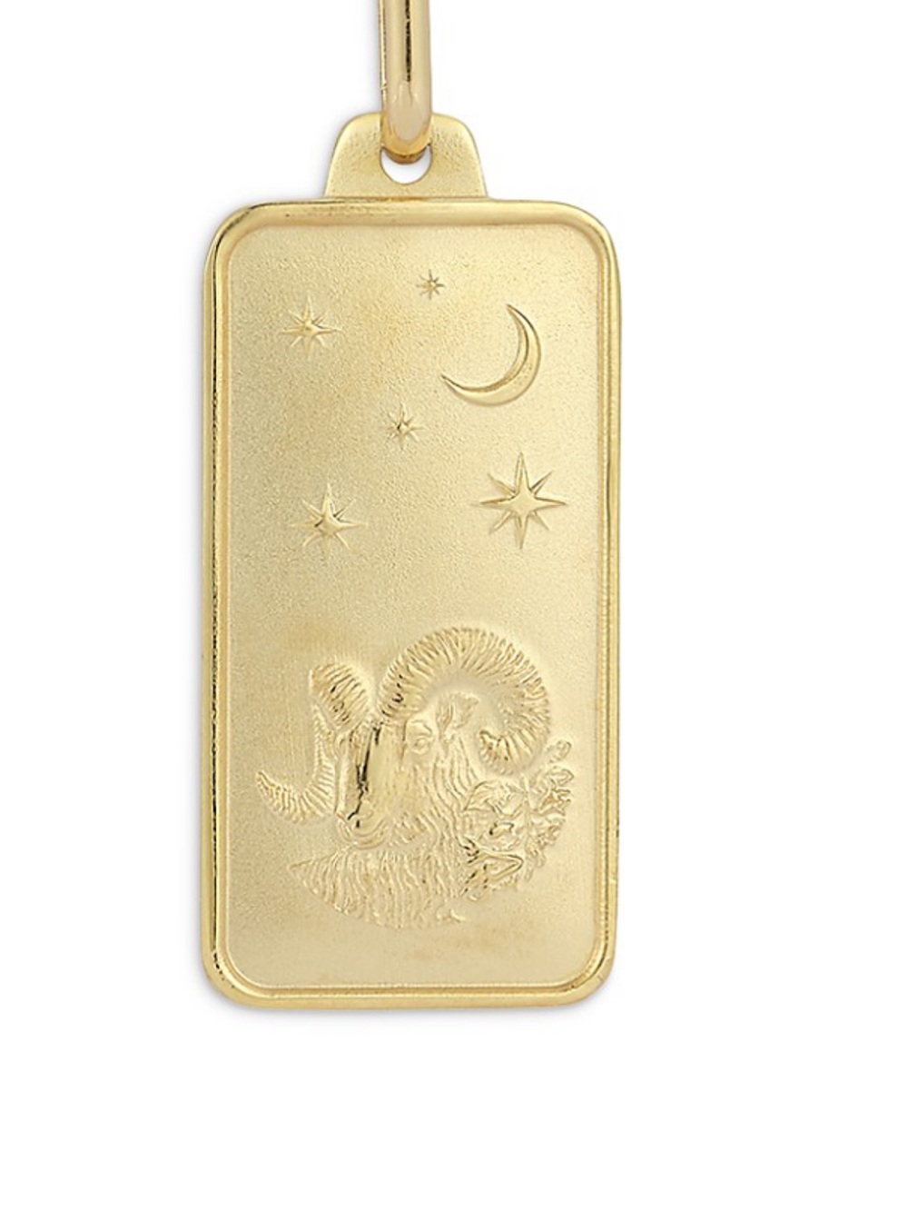 14k Gold Zodiac Aries Pendant with Moon & Stars